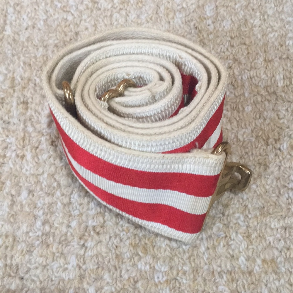 Red and White Striped Belt